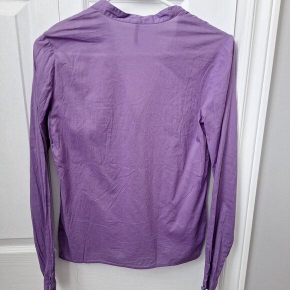NAF NAF 100% Cotton Purple V-neck Top - Picture 9 of 9